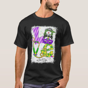 Womens Love Messy Bun Emt Life Nurse Mardi Gras Ca T-Shirt