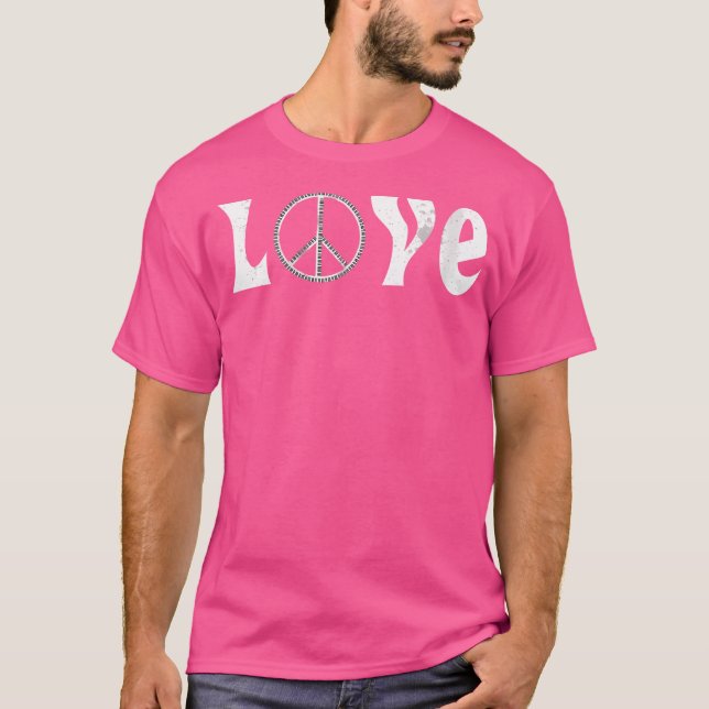 Womens Love Of Music Peace Sign Made From Piano Ke T-Shirt (Front)