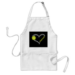 Womens Love Pickleball - cute pickleball match, I Adult Apron