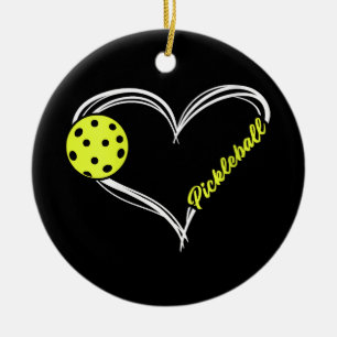 Womens Love Pickleball - cute pickleball match, I Ceramic Ornament