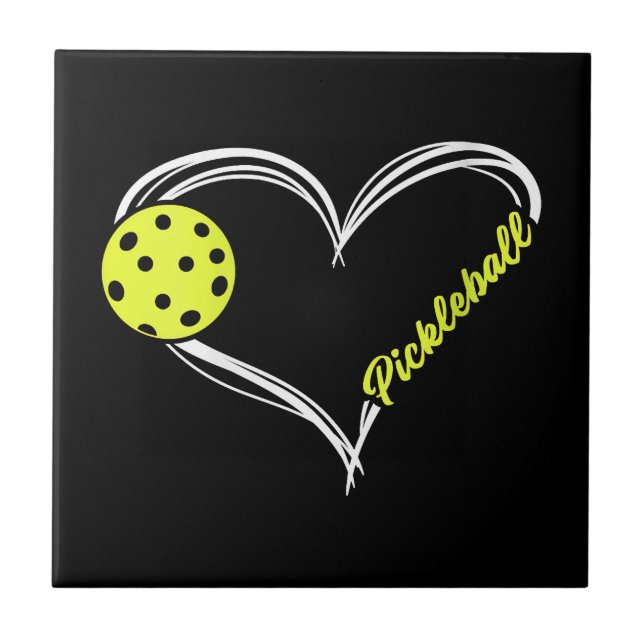 Womens Love Pickleball - cute pickleball match, I  Ceramic Tile (Front)