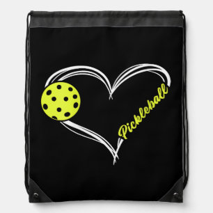 Womens Love Pickleball - cute pickleball match, I Drawstring Bag