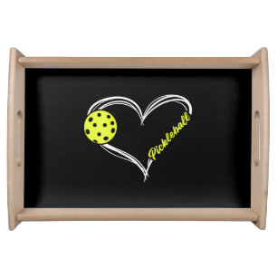 Womens Love Pickleball - cute pickleball match, I  Serving Tray