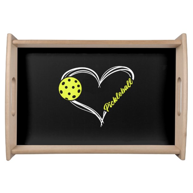 Womens Love Pickleball - cute pickleball match, I  Serving Tray (Front)