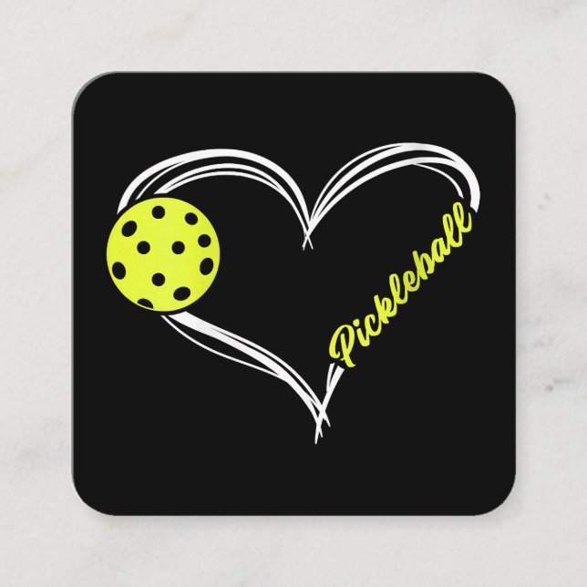 Womens Love Pickleball - cute pickleball match, I  Square Business Card (Front)