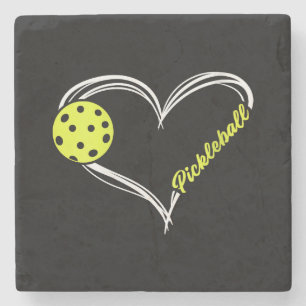Womens Love Pickleball - cute pickleball match, I  Stone Coaster