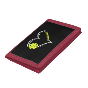 Womens Love Pickleball - cute pickleball match, I Tri-fold Wallet