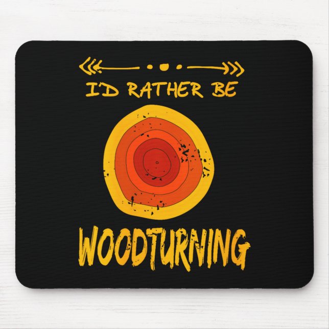Womens Love Spending Time Woodturning Humor Retro  Mouse Pad (Front)