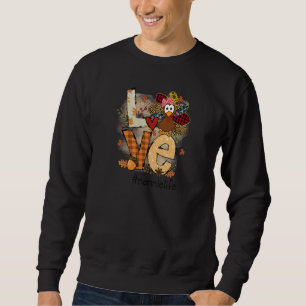 Womens Love Turkey Nannie Life Thanksgiving Fall W Sweatshirt