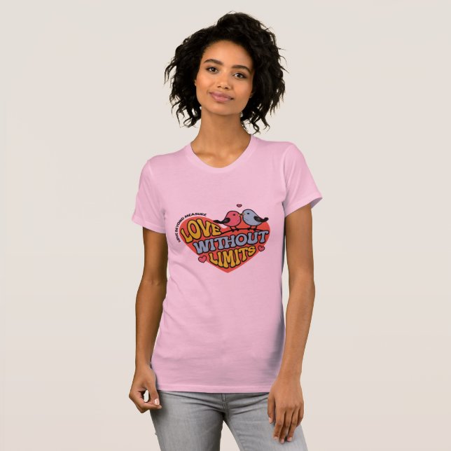 Women's "Love Without Limits" Pink Graphic Tee  (Front Full)