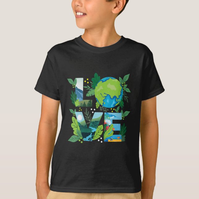 Womens Love World - Environmental Protection T-Shirt (Front)
