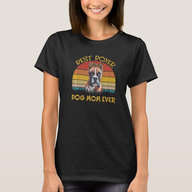 Womens Lovely Dog Holder Dog  Best Dog Mom Boxer T-Shirt (Front)