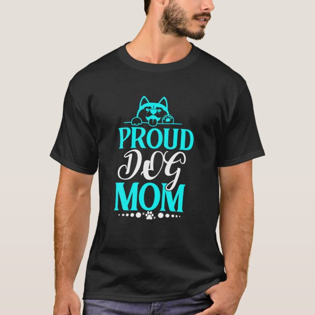 Womens Lovely Dog Holder Dog Lover Proud Dog Mom T-Shirt (Front)