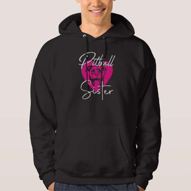 Womens Lovely Dog Holder Dog  Pitbull Sister Hoodie (Front)