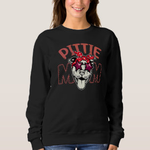 Womens Lovely Dog Holder  Pitbull Mama Pittie Mom Sweatshirt