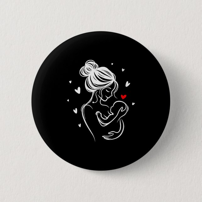Womens Loving Mum Baby Hug Heart Child Birth V-nec Button (Front)