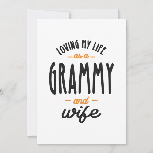 Womens Loving My Life As A Grammy And Wife Thank You Card