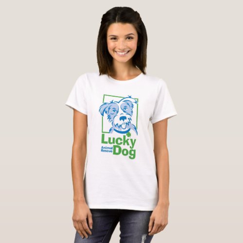 Womens Lucky Dog Basic T_Shirt