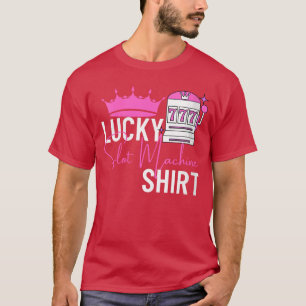 Womens Lucky Slot Machine Gambling Casino VNeck fr T-Shirt