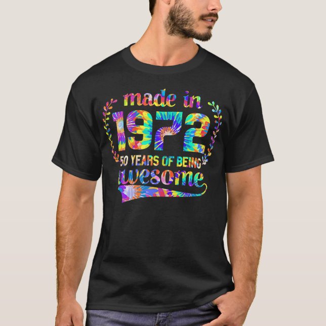 Womens Made In 1972 50 Year Of Being Awesome Birth T-Shirt (Front)