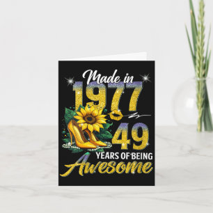 Women's made in 1977 vintage 49th birthday floral card