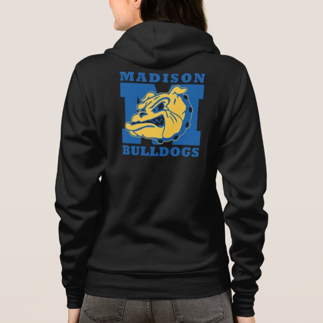 Women's Madison Bulldogs Zip Hoodie - deep gray (Back)
