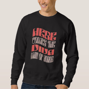 Womens   Maid of Honor Diva Retro Matching Bachelo Sweatshirt
