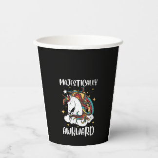 Womens Majestically Awkward Unicorn Gift Design Id Paper Cups