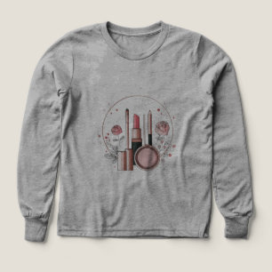 Women's Makeup Lover T-Shirt Lipstick Powder Lin Tri-Blend Shirts
