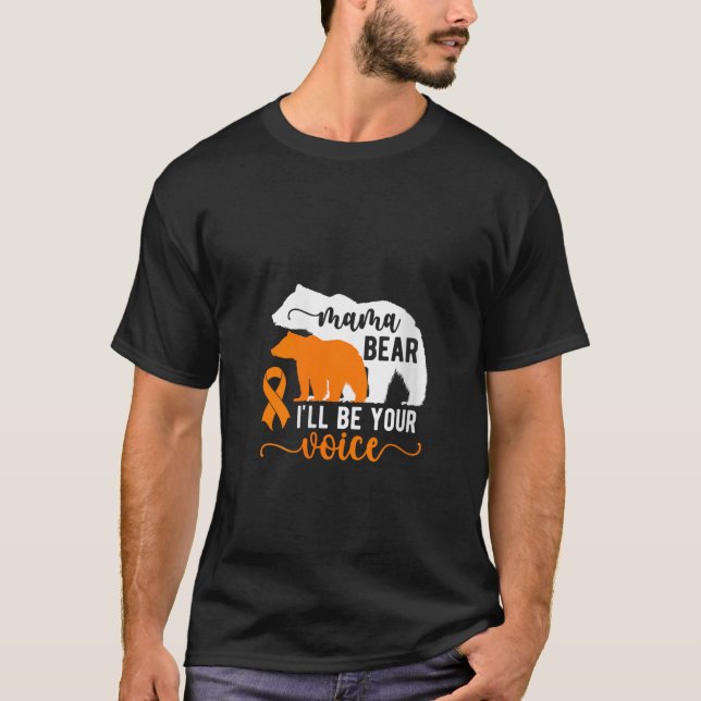 Womens Mama Bear Leukemia Mom Of A Leukemia Warrio T-Shirt (Front)