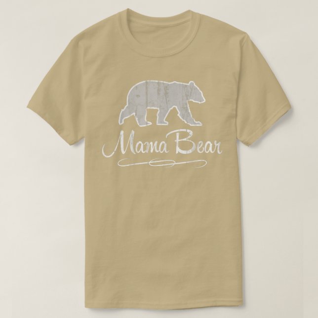 Womens Mama Bear Shirt Graphic Tee Matching Family (Design Front)