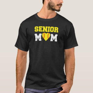 Womens Mama High School Grade Senior Softball Mom  T-Shirt