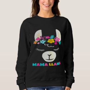 Womens Mama Llama Alpaca Lovers Mothers Idea Sweatshirt