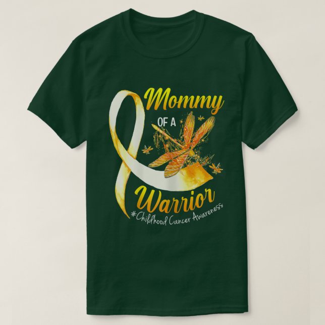Womens Mama Mom Mommy Of A Warrior Childhood Cance T-Shirt (Design Front)