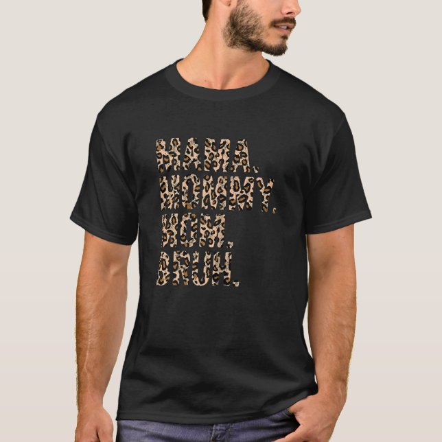 Womens Mama Mommy Mom Bruh Leopard  Sarcastic Mom  T-Shirt (Front)