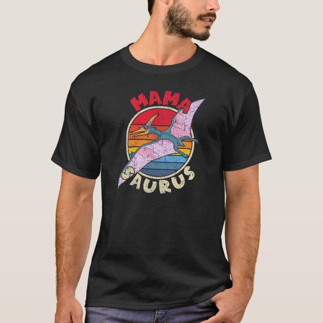 Womens Mama Saurus I Pterodactylus I Family Matchi T-Shirt (Front)