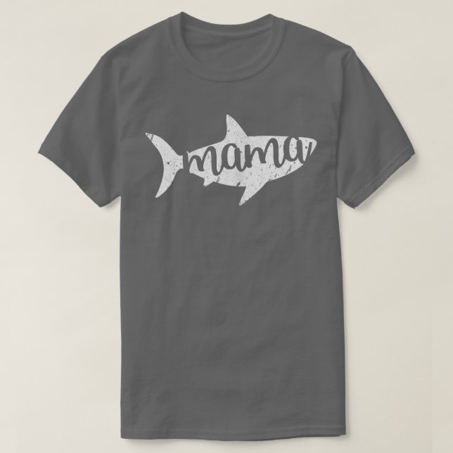 Womens Mama Shark Mom Mother Matching Family Birth T-Shirt (Design Front)