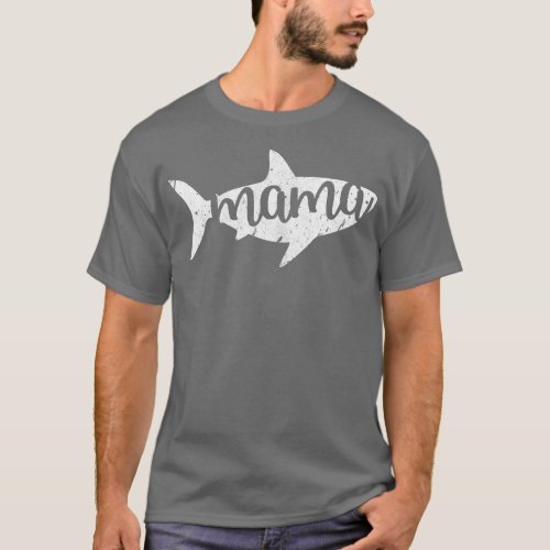 Womens Mama Shark Mom Mother Matching Family Birth T_Shirt