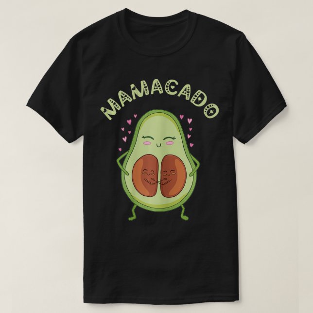 Womens Mamacado Twin Birth Pregnancy Mom Pregnant  T-Shirt (Design Front)