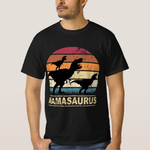 Womens Mamasaurus Rex Dinosaur Pajama Dino Twin Mo T_Shirt