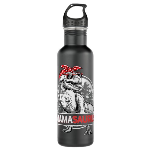 Womens Mamasaurus T rex Dinosaur Funny Mama Saurus Stainless Steel Water Bottle