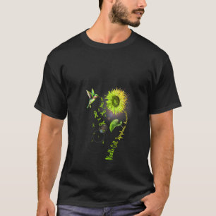 Womens Mantle Cell Lymphoma Sunflower Hummingbird T-Shirt