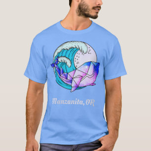 Womens Manzanita OR Japanese Paint Geometric Orca  T-Shirt