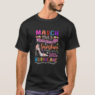 Womens March 1983 39 Years Of Being Awesome Floral T-Shirt