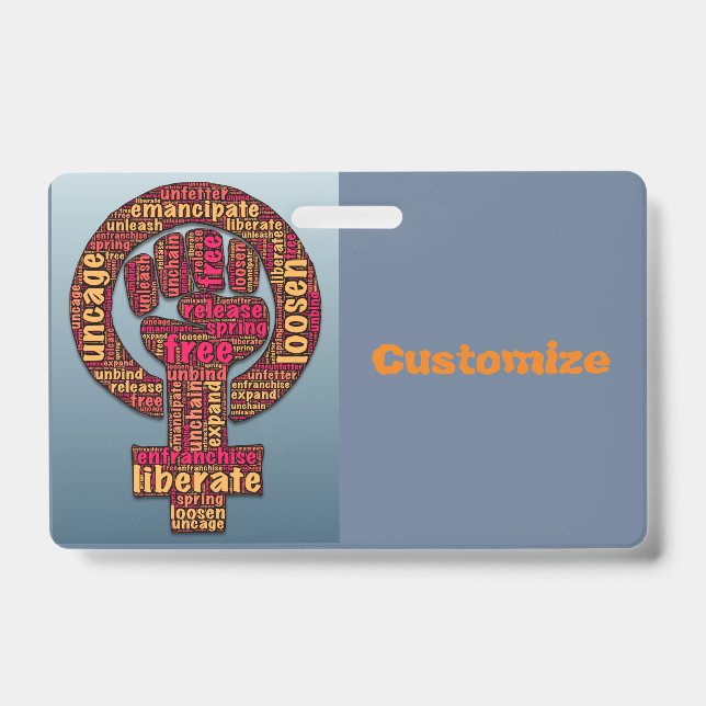 women's march 2017 raised fist  badge (Front)