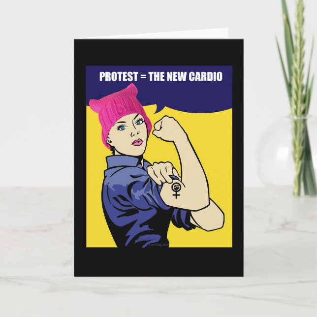 Women's March Cardio Customizable Birthday Card (Front)