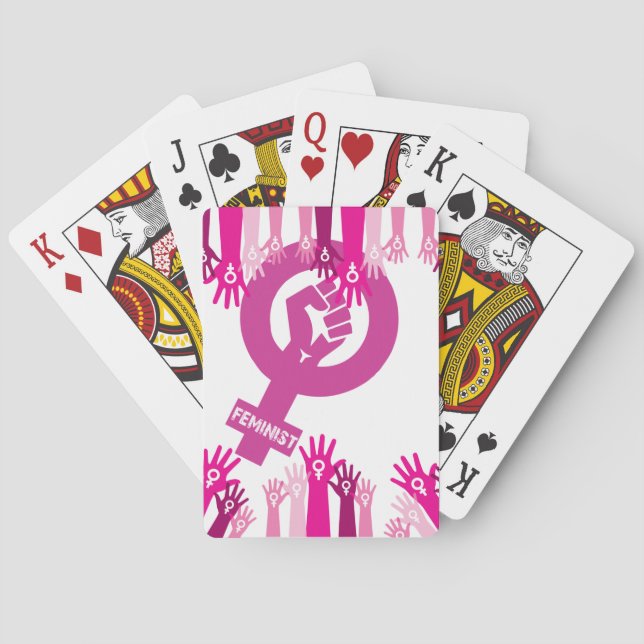 Women's March Feminist Reproductive Rights Pro Dra Poker Cards (Back)