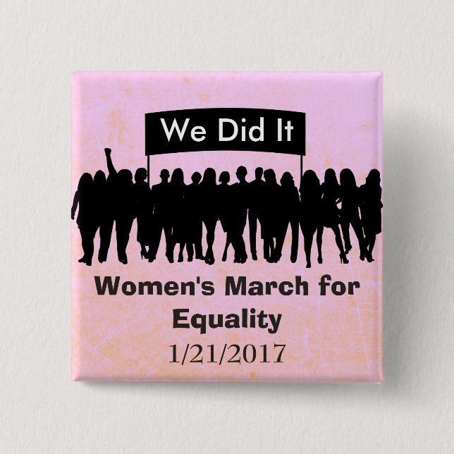 Women's March for Equality Protest Magnet Button (Front)