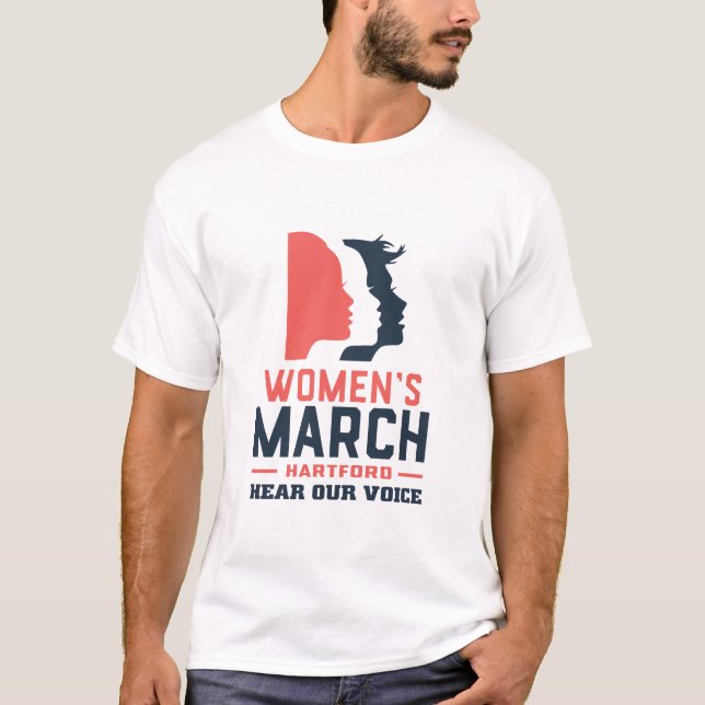 Women's March Hartford Hear Our Voice T-Shirt (Front)