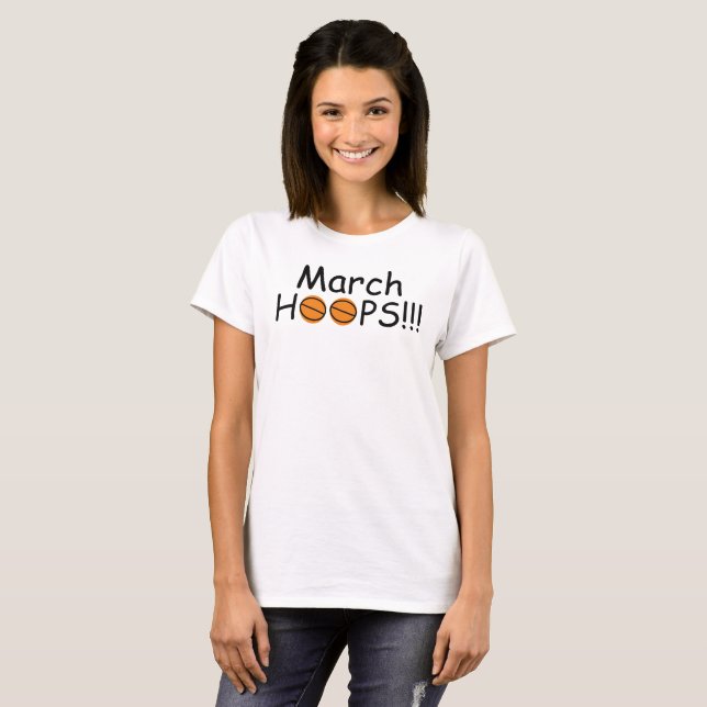 Women's March HOOPS Orange Basketballs T-Shirt (Front Full)
